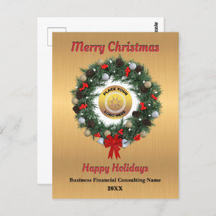 Christmas Business Company Logo Holidays Wishes Postcard