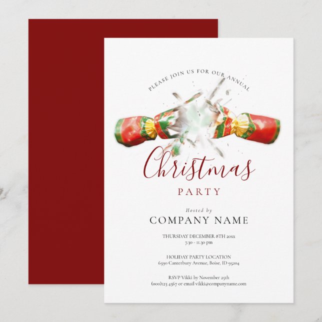 Christmas Business Corporate Holiday Party Invitation (Front/Back)