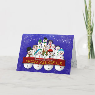 Christmas, Business, From All of Us, Snowman Group Card