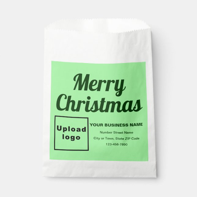 Christmas Business Light Green Background Favour Bags (Front)