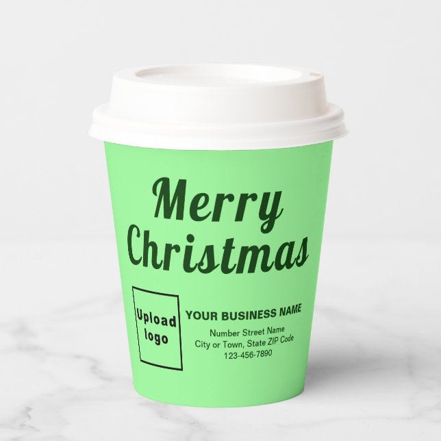 Christmas Business Light Green Paper Cup (Front)