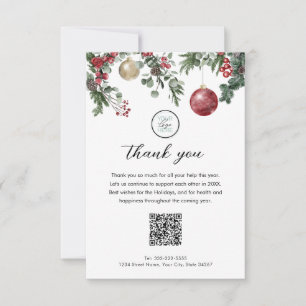 Christmas Business Logo Holiday Thank You Card