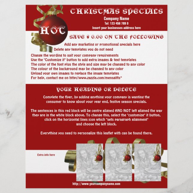 Christmas business promotional marketing leaflets flyer (Front)