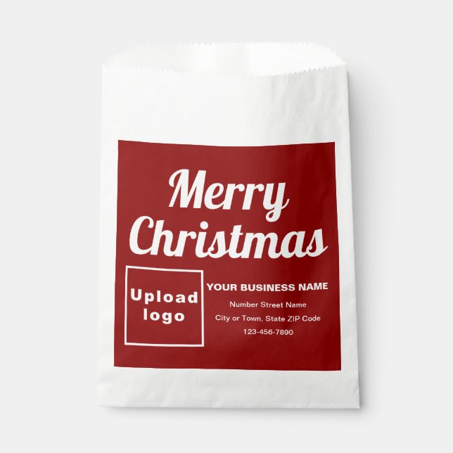 Christmas Business Red Background Paper Bag (Front)