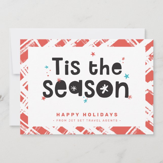 CHRISTMAS BUSINESS THANKS fun tis the season quote Invitation (Front)