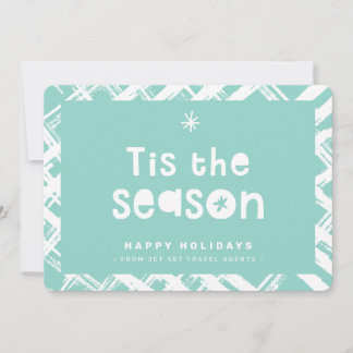 CHRISTMAS BUSINESS THANKS logo tis the season mint Invitation
