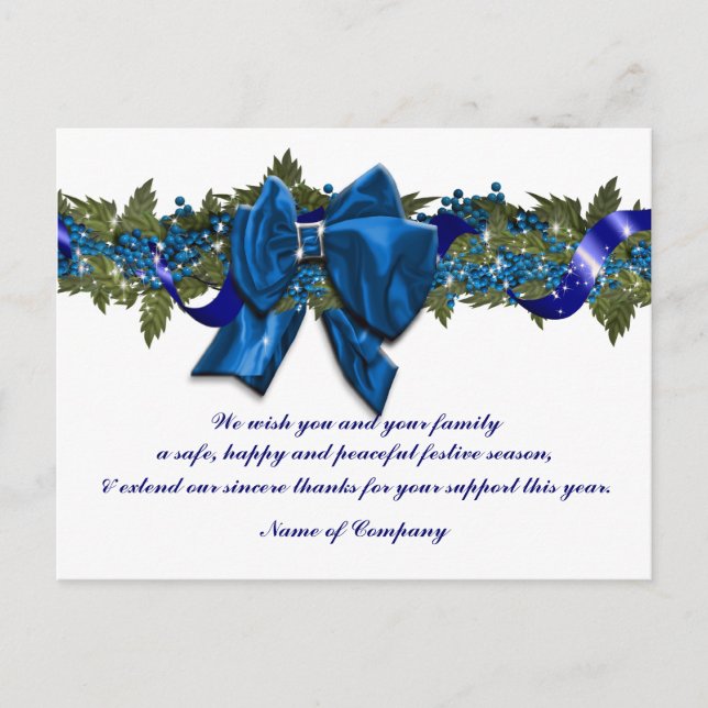 Christmas business wishes PERSONALIZE Postcard (Front)