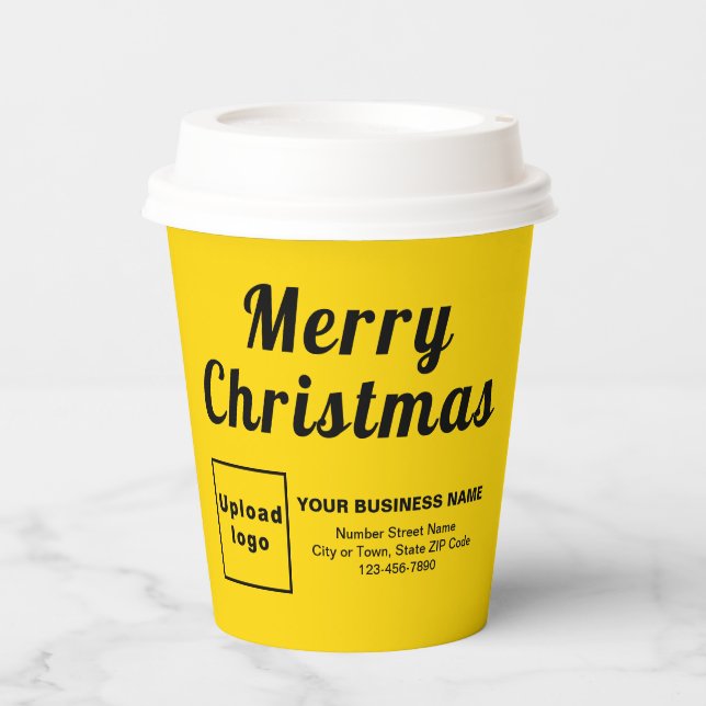 Christmas Business Yellow Paper Cup (Front)
