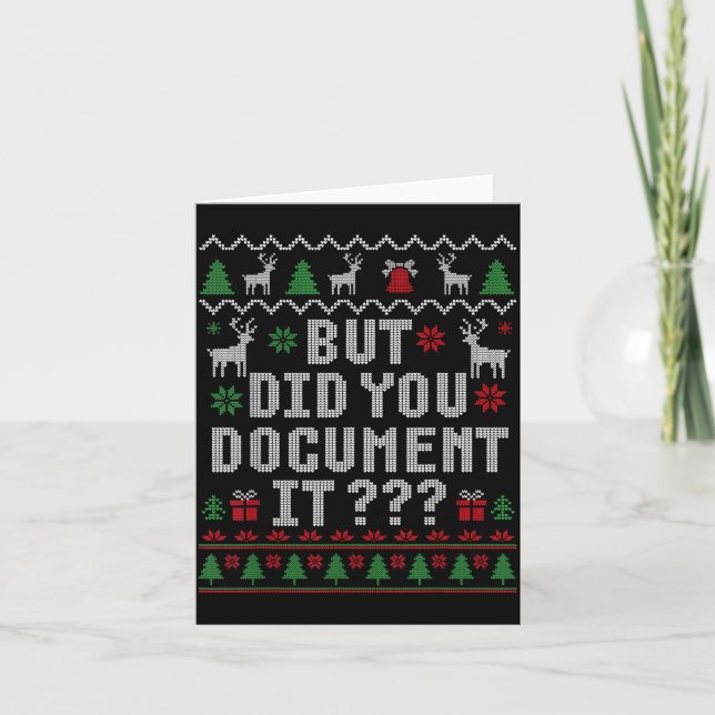 Christmas But Did You Doent It Ugly Office Sweater Card (Front)