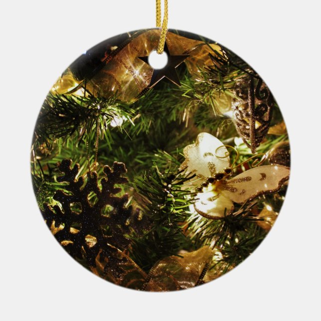 Christmas Butterfly Ceramic Tree Decoration (Front)