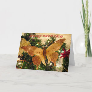 Christmas Butterfly decorations Holiday Card