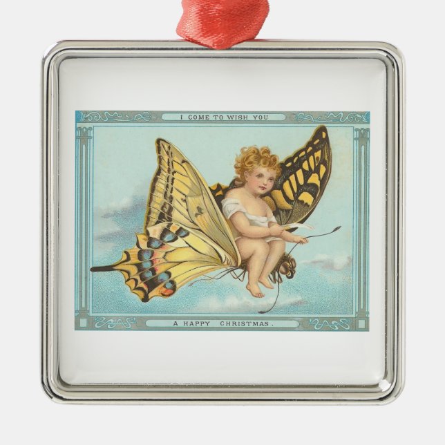 Christmas Butterfly Metal Tree Decoration (Front)