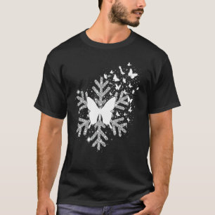 Christmas Butterfly Snowflake Girls Xmas Pajama T-Shirt