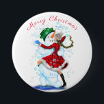 Christmas Button Gift Snowman and Girl Dance<br><div class="desc">Christmas Buttons Gift with Happy Snowman and Girl Dance Tango Christmas Party Funny Design Cartoon Drawing - Choose / Add Your Unique Text / Name / Colour - Make Your Special Button Gift - Resize and move or remove and add elements / text with customisation tool ! Drawing and Design...</div>