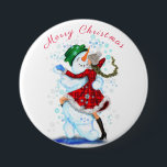 Christmas Button Gift Snowman and Girl Dance<br><div class="desc">Christmas Buttons Gift with Happy Snowman and Girl Dance Tango Christmas Party Funny Design Cartoon Drawing - Choose / Add Your Unique Text / Name / Colour - Make Your Special Button Gift - Resize and move or remove and add elements / text with customisation tool ! Drawing and Design...</div>