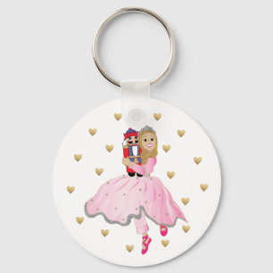 Christmas Button keychain Light Hair Nutcracker