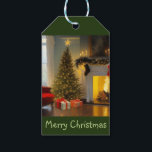 Christmas By The Fire Gift Tags<br><div class="desc">These gift tags feature a cosy Christmas morning by the fire.</div>
