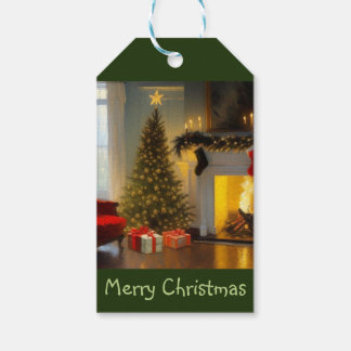 Christmas By The Fire Gift Tags