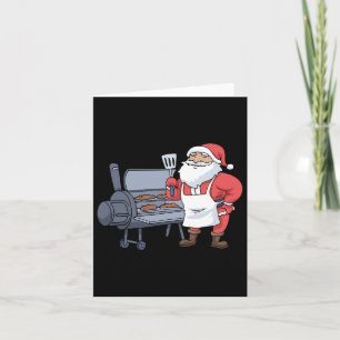 Christmas Byrbecue Santa Claus Grill Smoker Steak Card