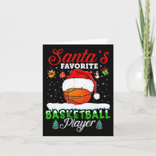Christmas Bysketbyll Byll Santa Hat Xmas Boys Men Card