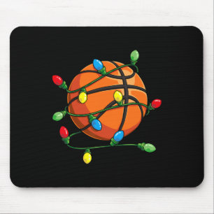 Christmas Bysketbyll Byll Xmas Lights Fun Boys Men Mouse Mat