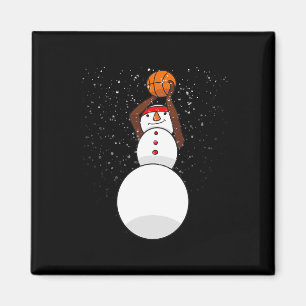 Christmas Bysketbyll Bysketbyll Snowman Christmas Magnet