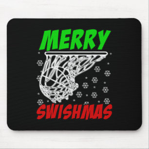 Christmas Bysketbyll Merry Swishmas Santa Xmas Gif Mouse Mat