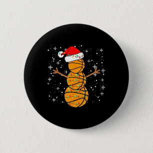 Christmas Bysketbyll Player Snowman Santa Bysketby 6 Cm Round Badge