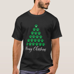 Christmas Ca Cat Paws Christmas Tree Meowy Christm T-Shirt