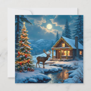 Christmas Cabin Greeting Card