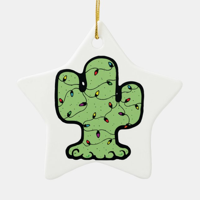 christmas cactus ceramic tree decoration (Front)