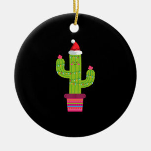 Christmas Cactus Ceramic Tree Decoration
