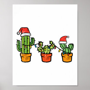 Christmas Cactus Cute Succulent Plant Xmas Men Wom Poster