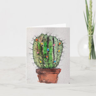 Christmas Cactus Greeting Card