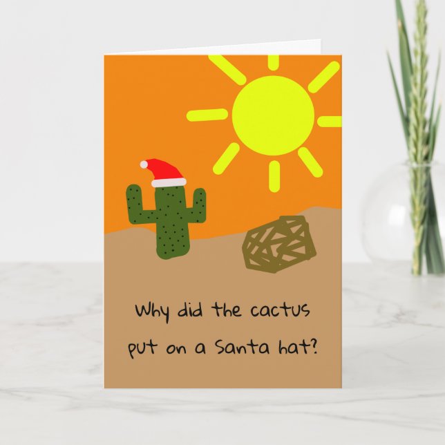 Christmas Cactus Joke Card (Front)