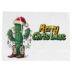 Christmas Cactus  Large Gift Bag