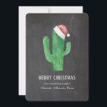 Christmas cactus. New Year. Chalkboard cacti Holiday Card<br><div class="desc">Chalkboard Christmas holiday card with green cactus. Contact me,  please,  if you need additional items.</div>