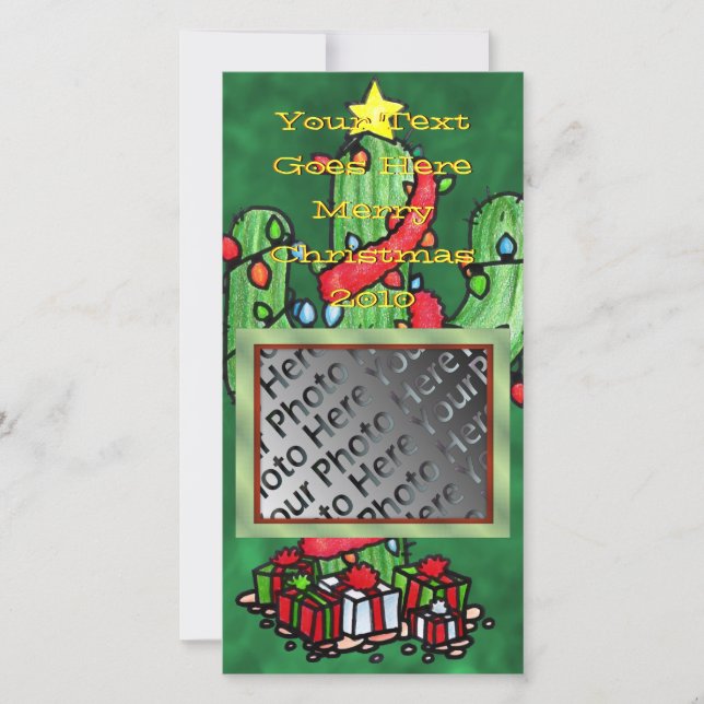 Christmas Cactus Photo Card (Front)