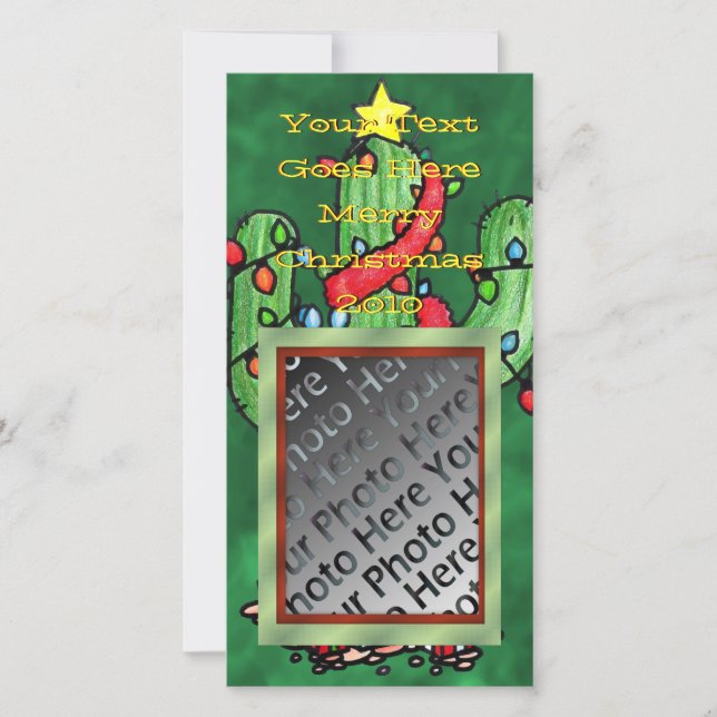 Christmas Cactus Photo Card (Front)