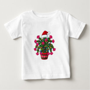 Christmas Cactus Schlumbergera Bridgesii Holiday Baby T-Shirt
