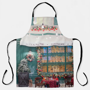 Christmas cafe bakery exterior with Christmas deco Apron