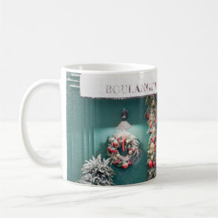 Christmas cafe bakery exterior with Christmas deco Coffee Mug