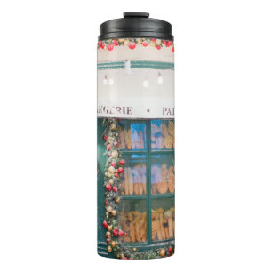 Christmas cafe bakery exterior with Christmas deco Thermal Tumbler