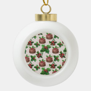 Christmas Cake Ceramic Ball Christmas Ornament