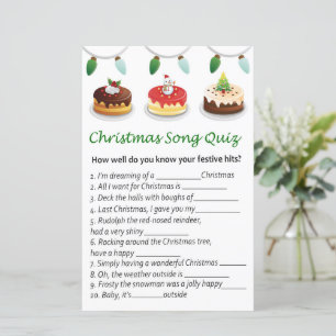 Christmas cake christmas song quiz game