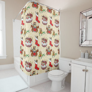 christmas cake shower curtain