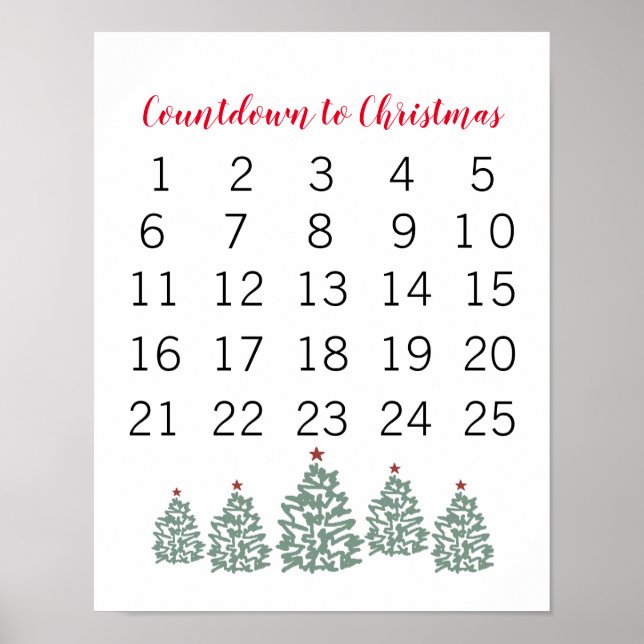 Christmas Calendar Countdown to Christmas Poster (Front)
