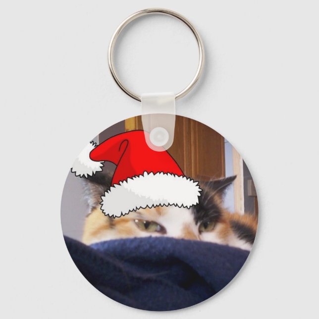 Christmas Calico Cat Key Ring (Front)
