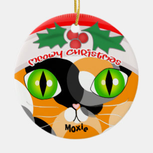 Christmas Calico Cat Lover's Ornament