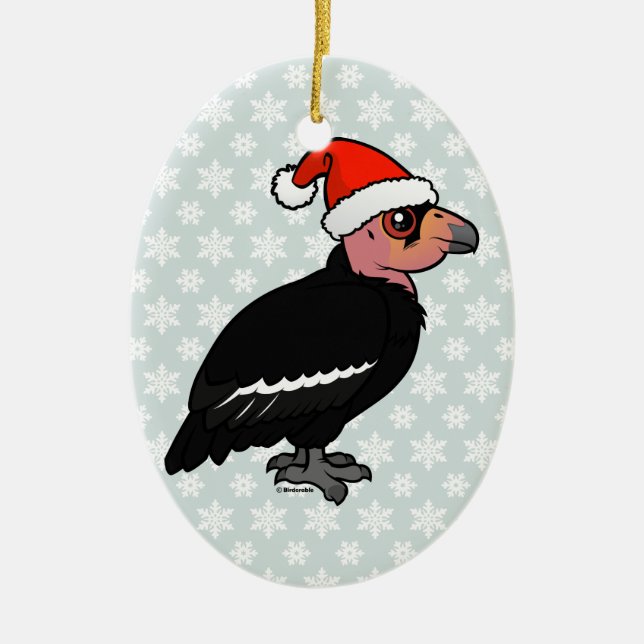 Christmas California Condor Ceramic Tree Decoration (Front)